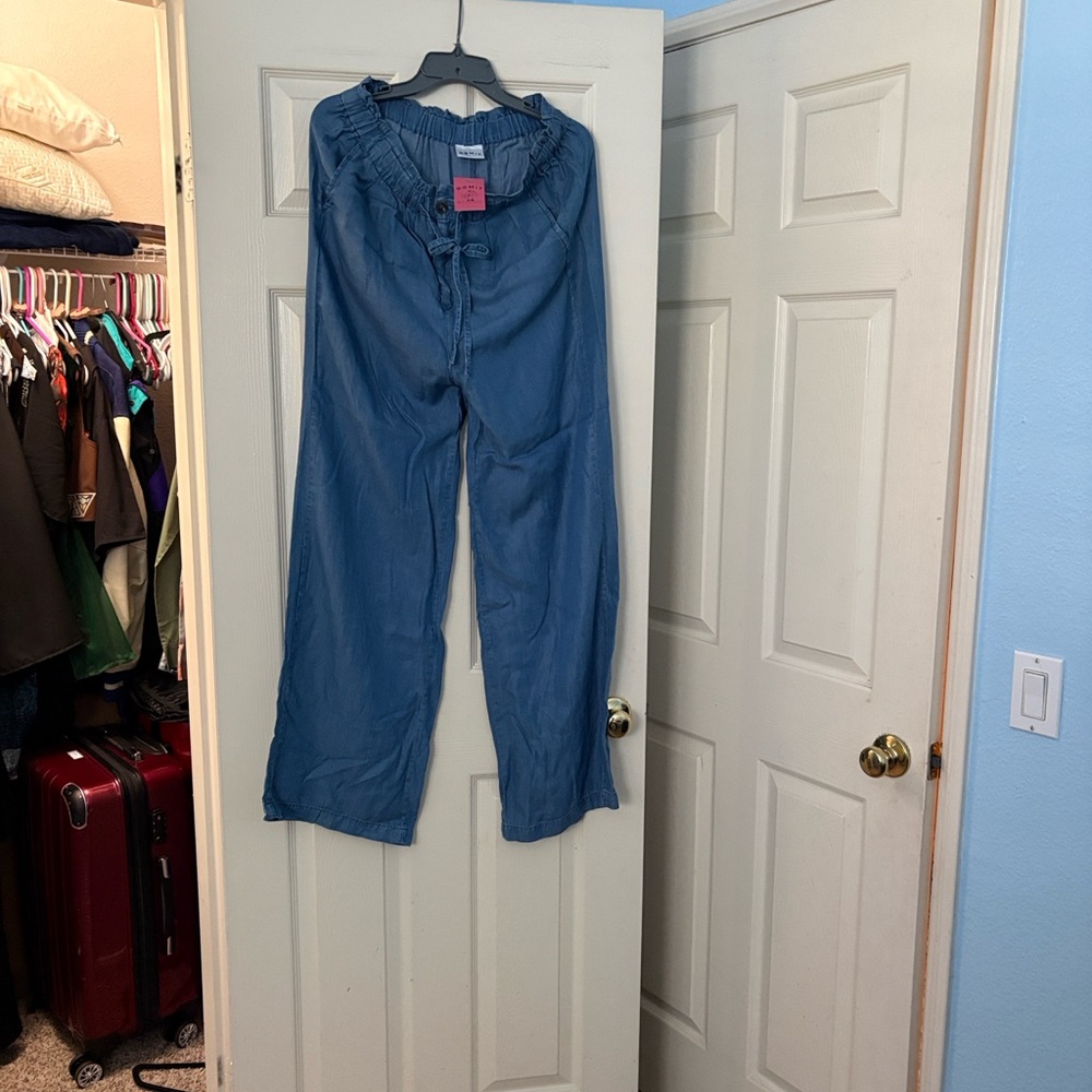 DOMIT Blue Drawstring Pants - Picture 2 of 5